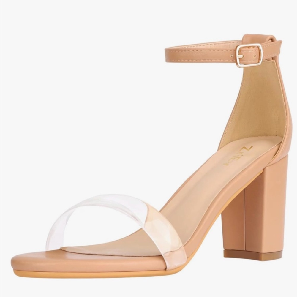 Nude Block Heel Sandals